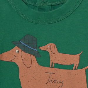 Tinycottons - Organik Pamuklu Bebek Köpek Tişörtü | Yeşil