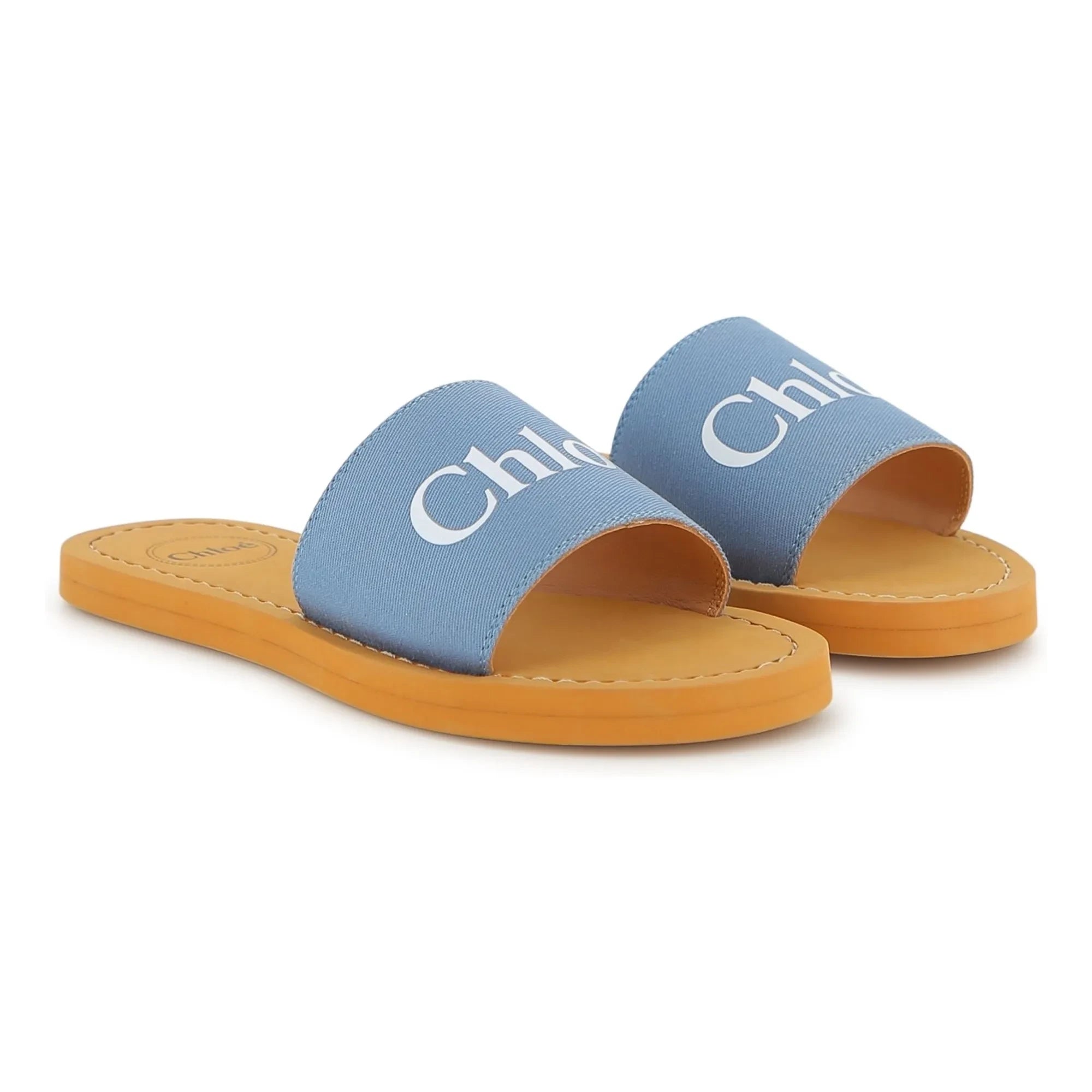 Chloé - Sandalias con logo | Gris azulado