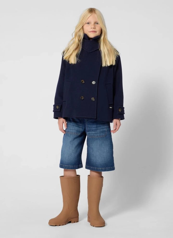 Chloé - Abrigo peacoat de lana | Azul oscuro