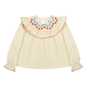 Jelly Mallow - Blusa con volantes de manzana | Beige