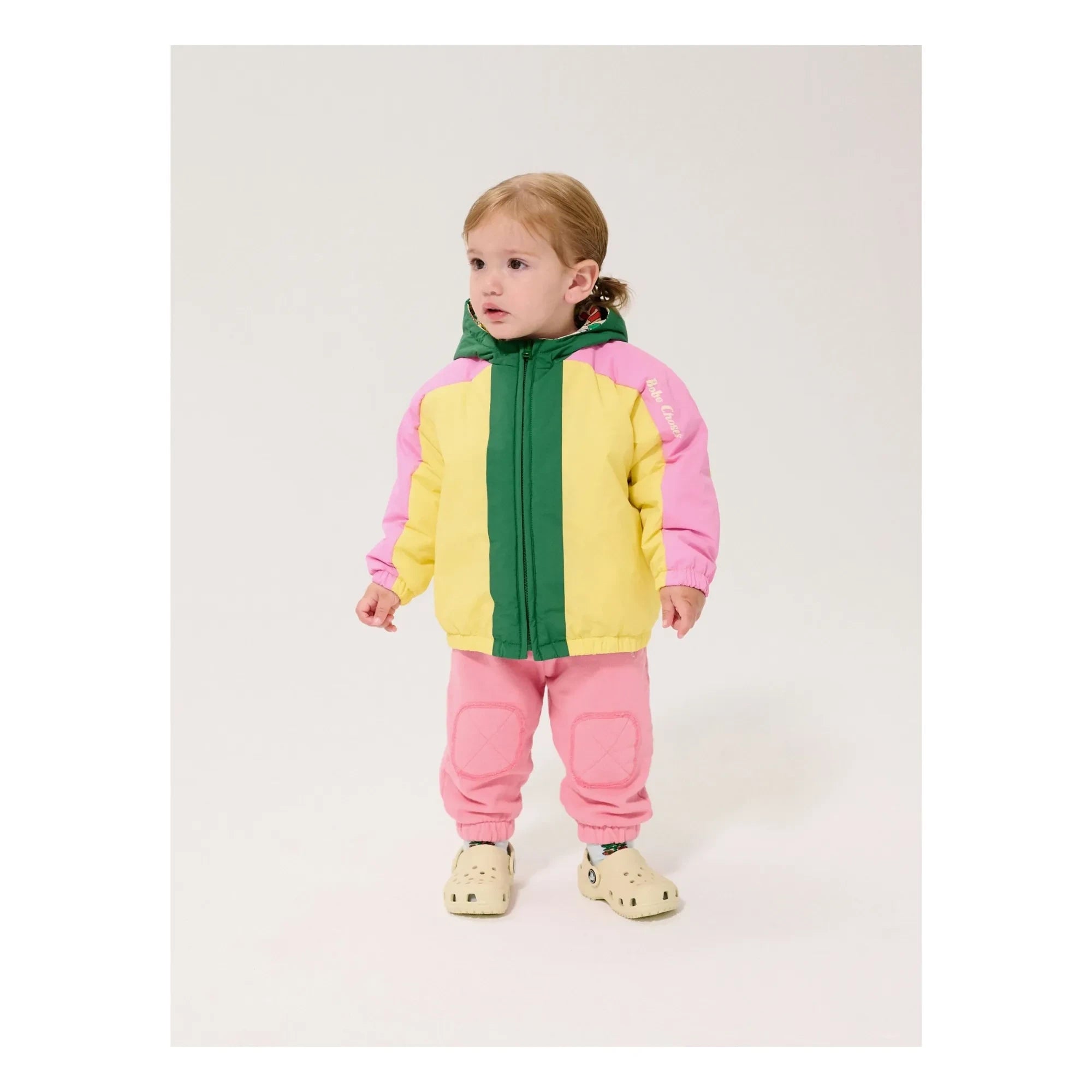 Bobo Choses - Chaqueta de bebé reversible de fibra reciclada con bloques de color | Amarillo