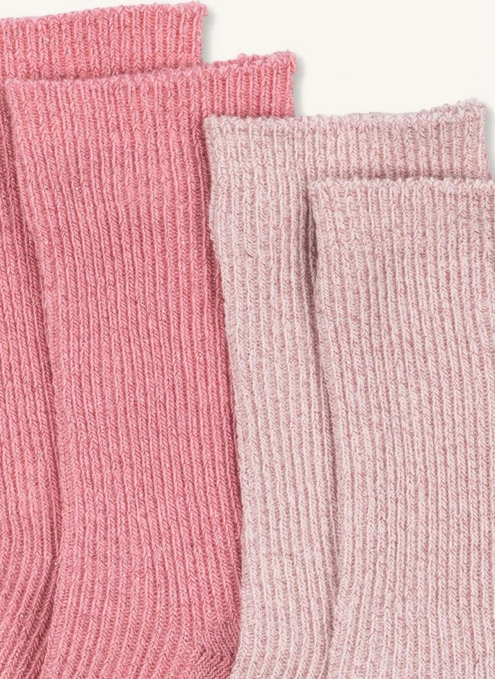 Konges Sløjd - Set de 2 pares de calcetines brillantes | Rosa