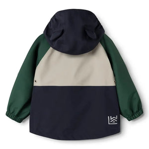Liewood - Conjunto de lluvia Manu Colorblock fabricado con fibras recicladas | Verde oscuro