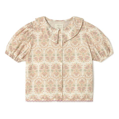 Coco au Lait - Blusa floral de algodón orgánico | Crudo
