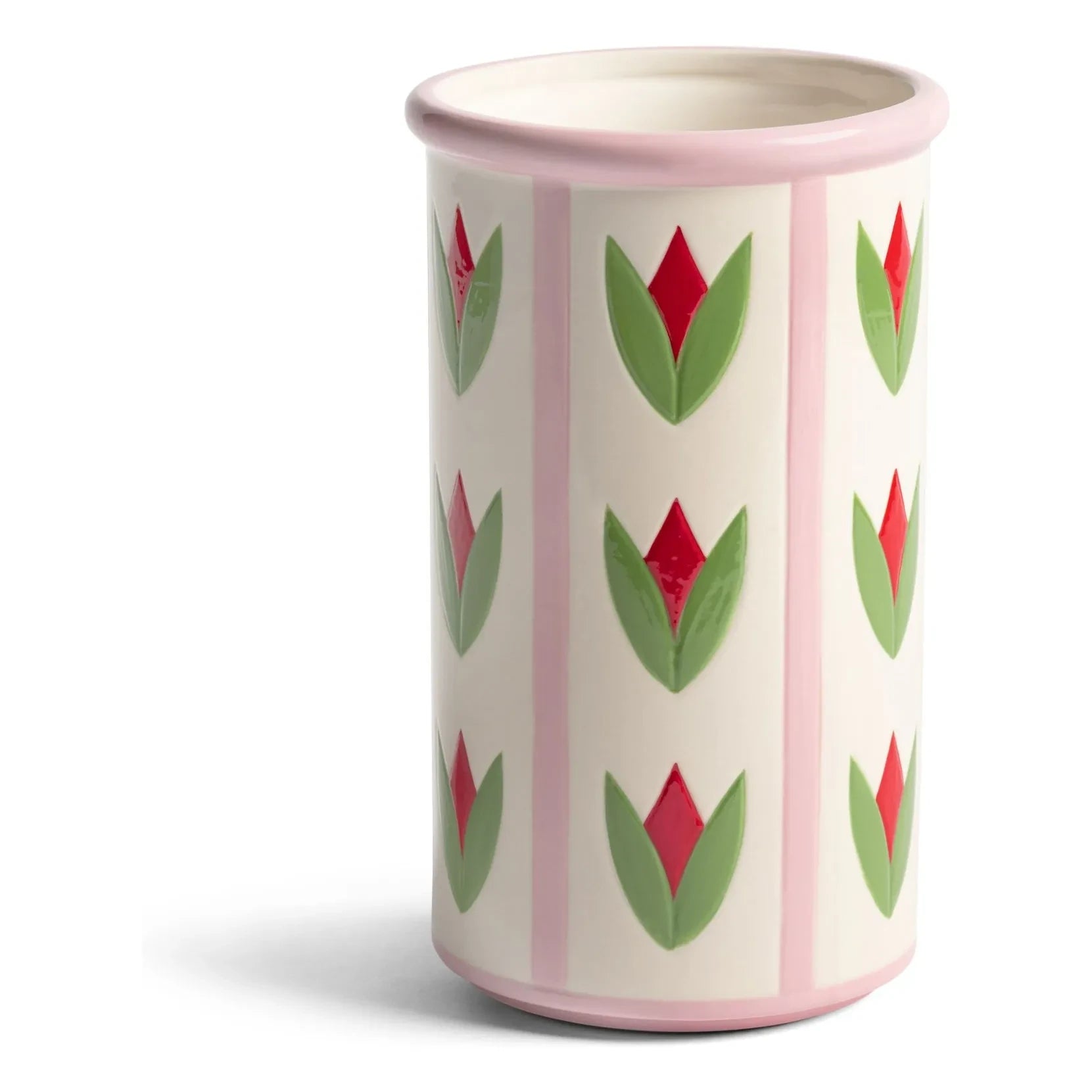 &Klevering - Florero de cerámica de tulipanes | Rosa