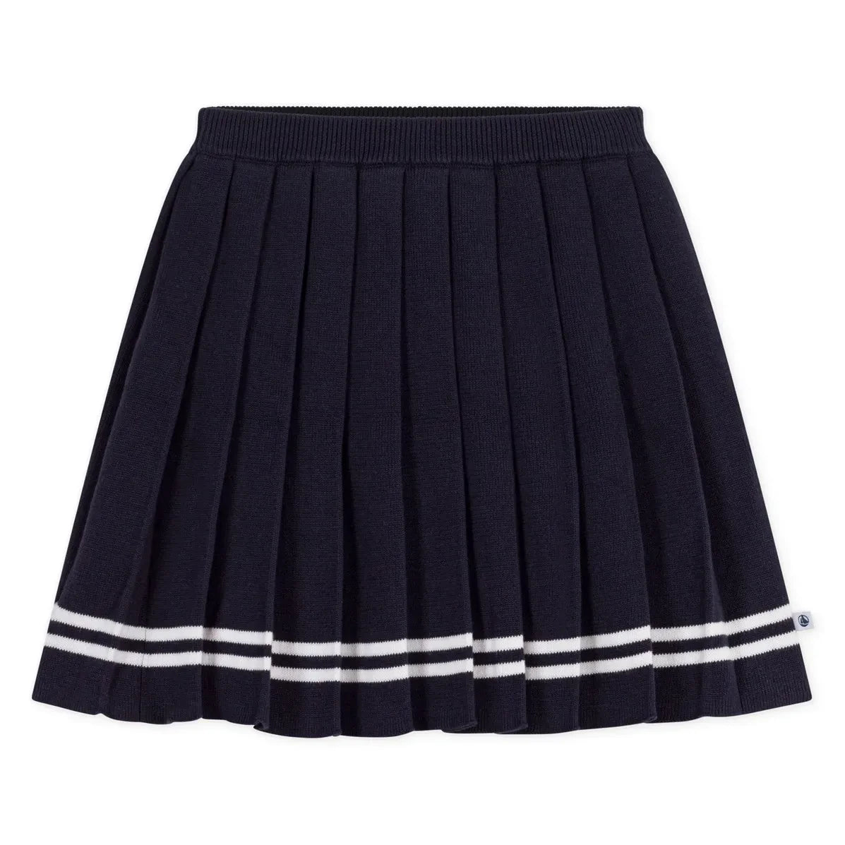 Petit Bateau - Falda plisada de algodón orgánico | Azul marino