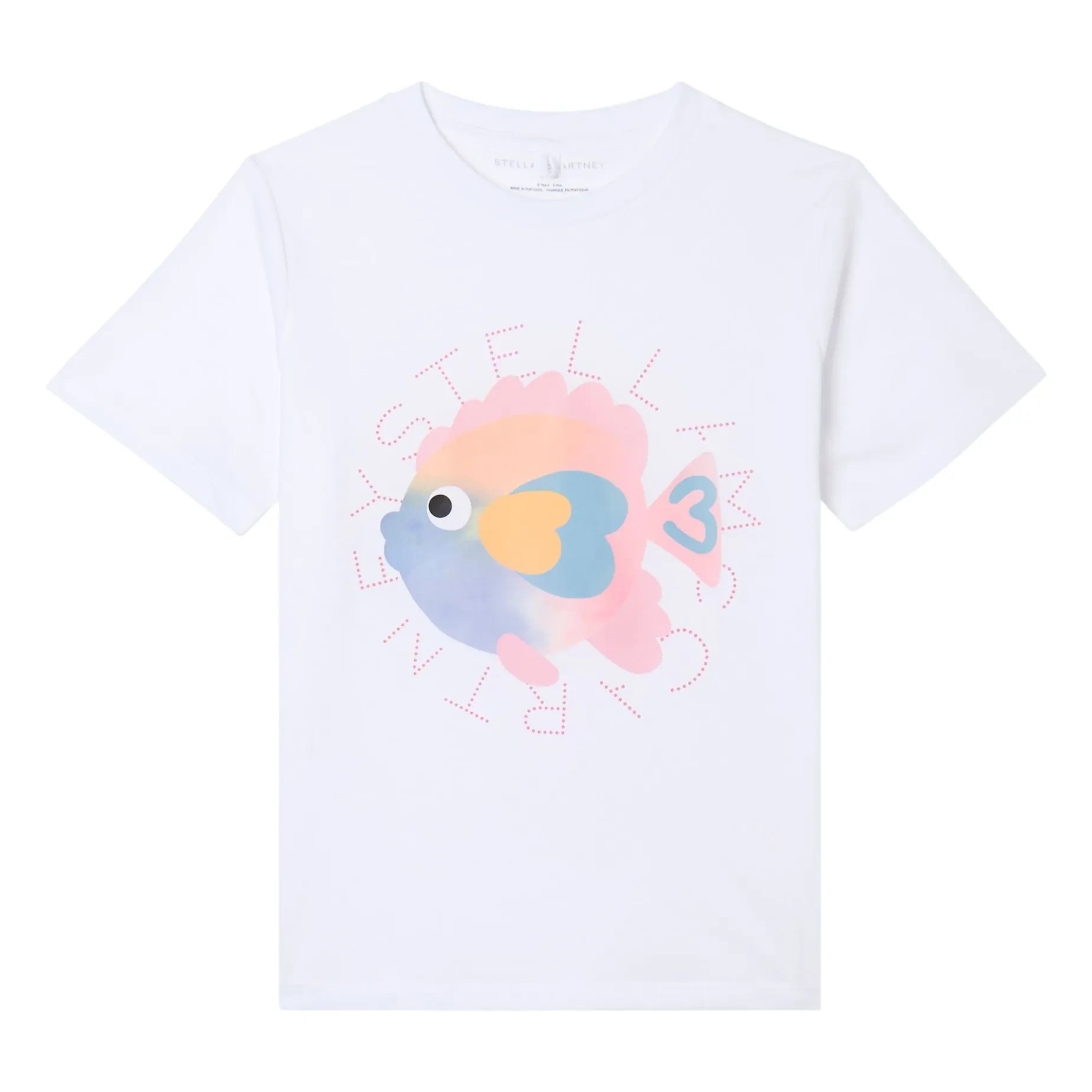 Stella McCartney Kids - Camiseta de pescado de algodón orgánico | Blanco