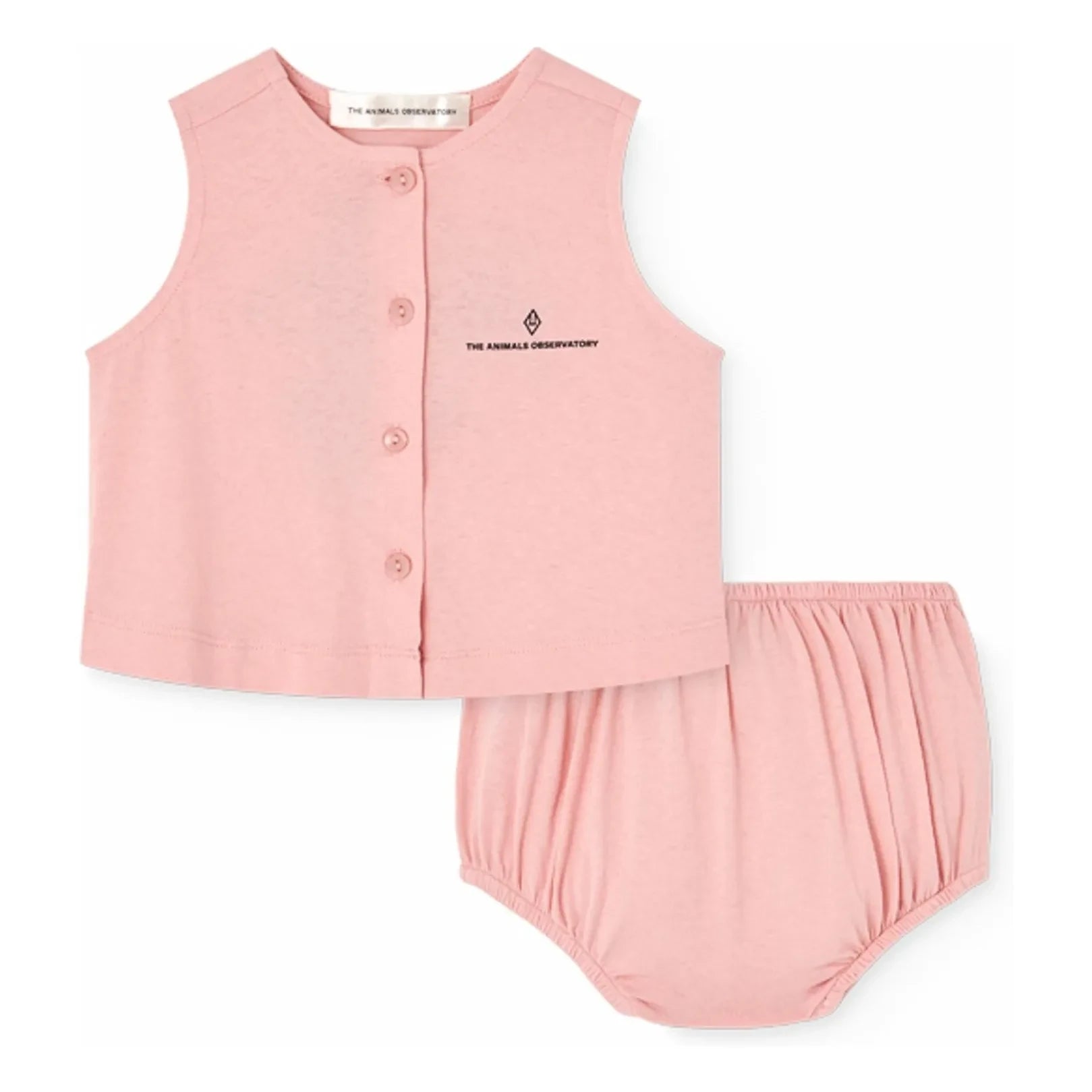 The Animals Observatory - Conjunto de top y pantalón de algodón orgánico Newt Danseuse | Rosa