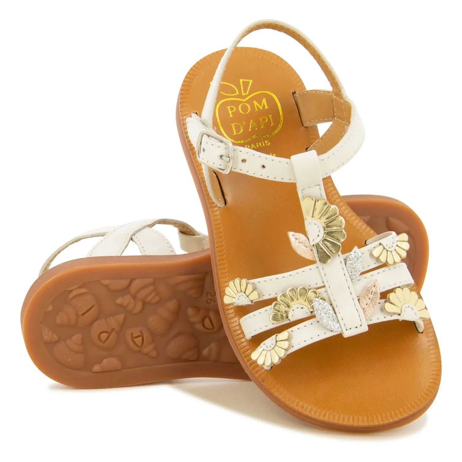 Pom d'Api - Sandalias Plagette Multi Daisy | Crema