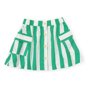 Goldie + Ace - Falda de rayas con bolsillos | Verde