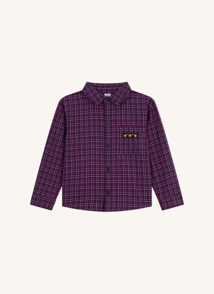 Petit Bateau - Camisa de cuadros de algodón orgánico | Azul marino