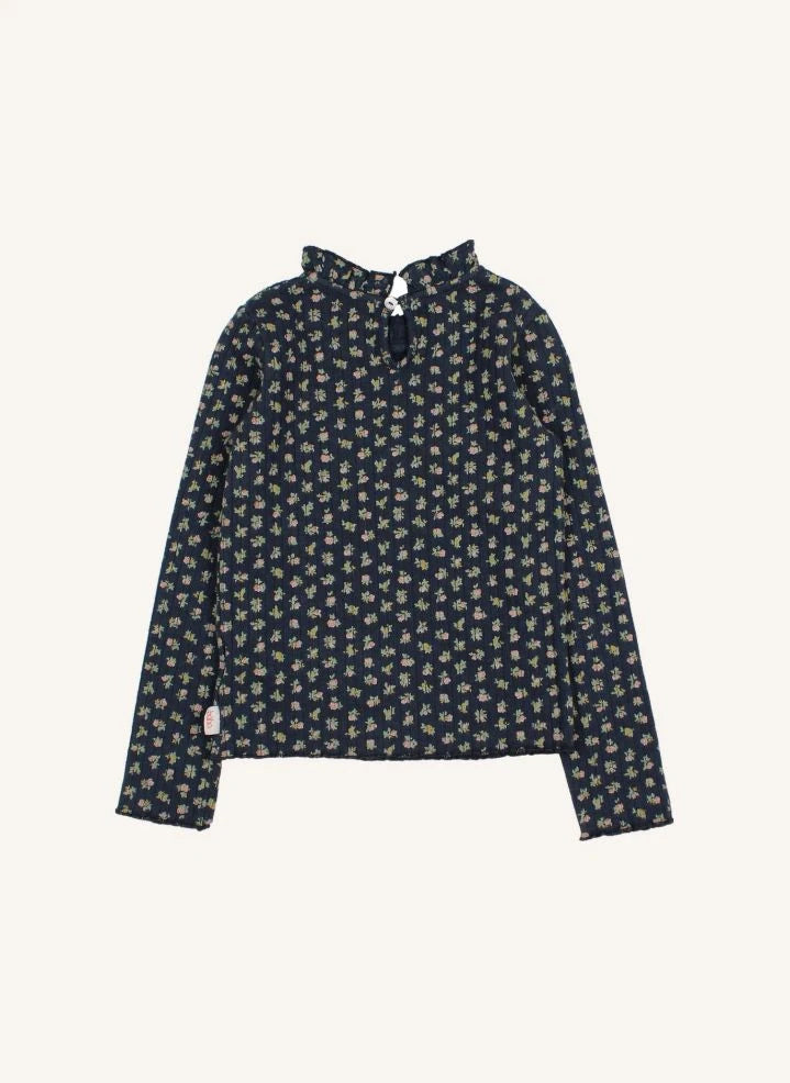 Búho - Camiseta de Raya con Flores Cottage | Azul Marino