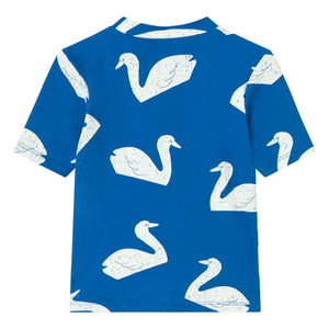 Tinycottons - Camiseta de baño con protección UV Cisnes | Azul