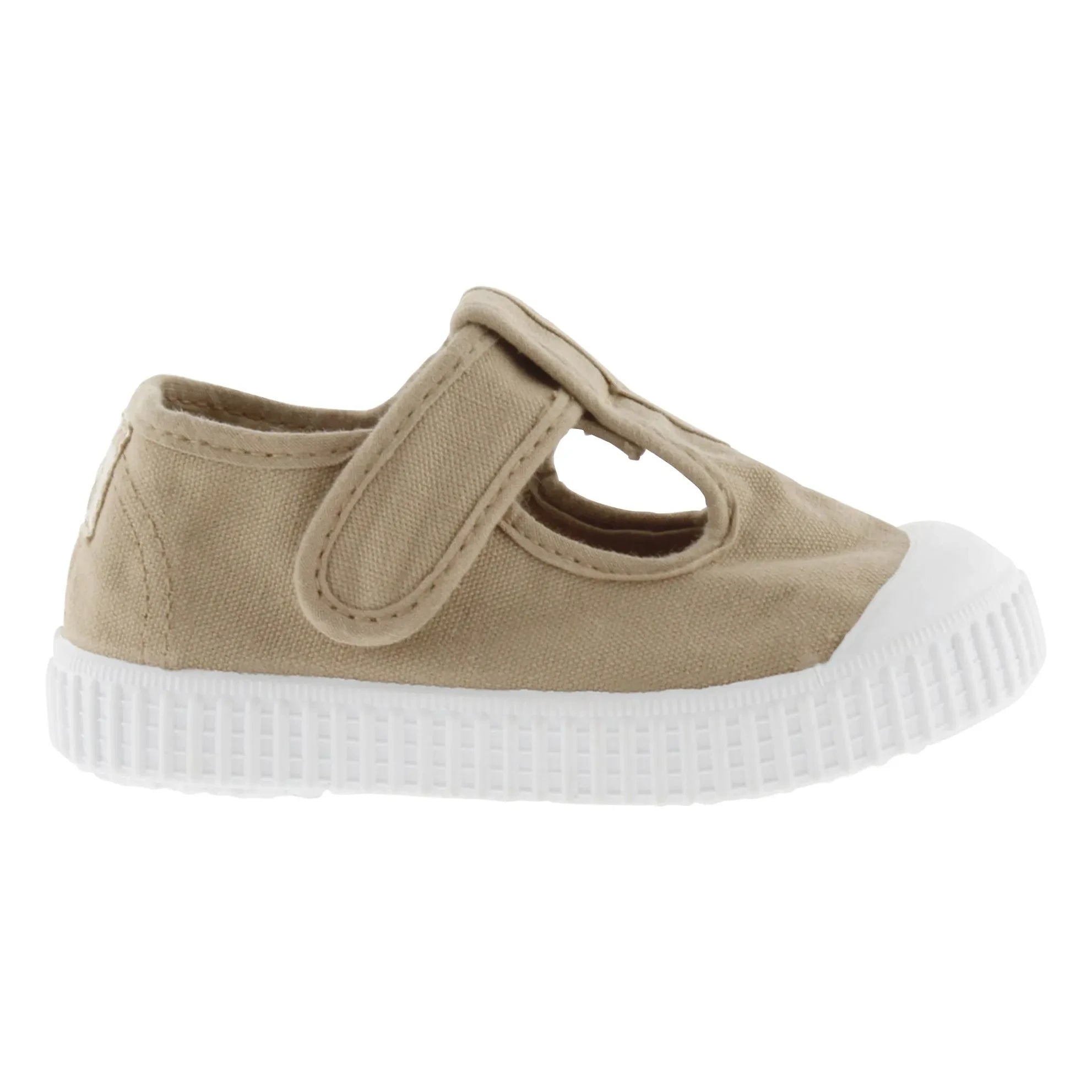Victoria - Zapatillas Sandalias con Tira de Lona Rayada | Camel