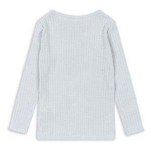 Konges Sløjd - Camiseta Minnie Pointelle de algodón orgánico | Azul pálido