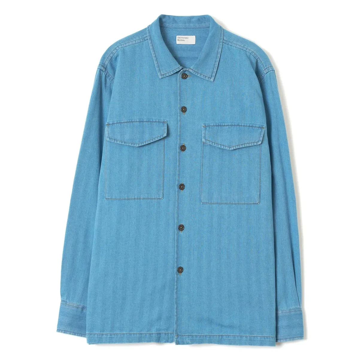 Universal Works - Camisa de trabajo de algodón | Azul claro