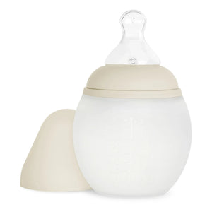 Elhée - Biberón de silicona médica con tetina ortodóntica | Beige