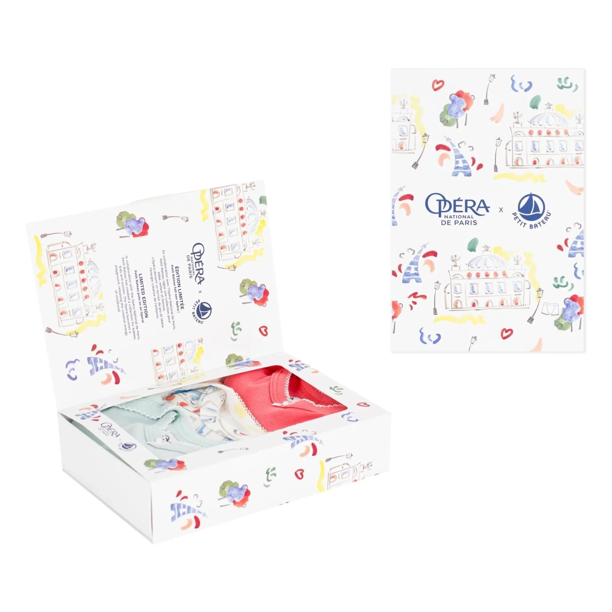 Petit Bateau - Conjunto de 3 Bodies Opéra | Coral