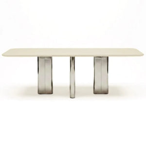 Mesa de comedor Gabrielle Paris - Chrysoline de madera pulida | Crema