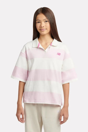 Camiseta New Balance de algodón con cuello para niños