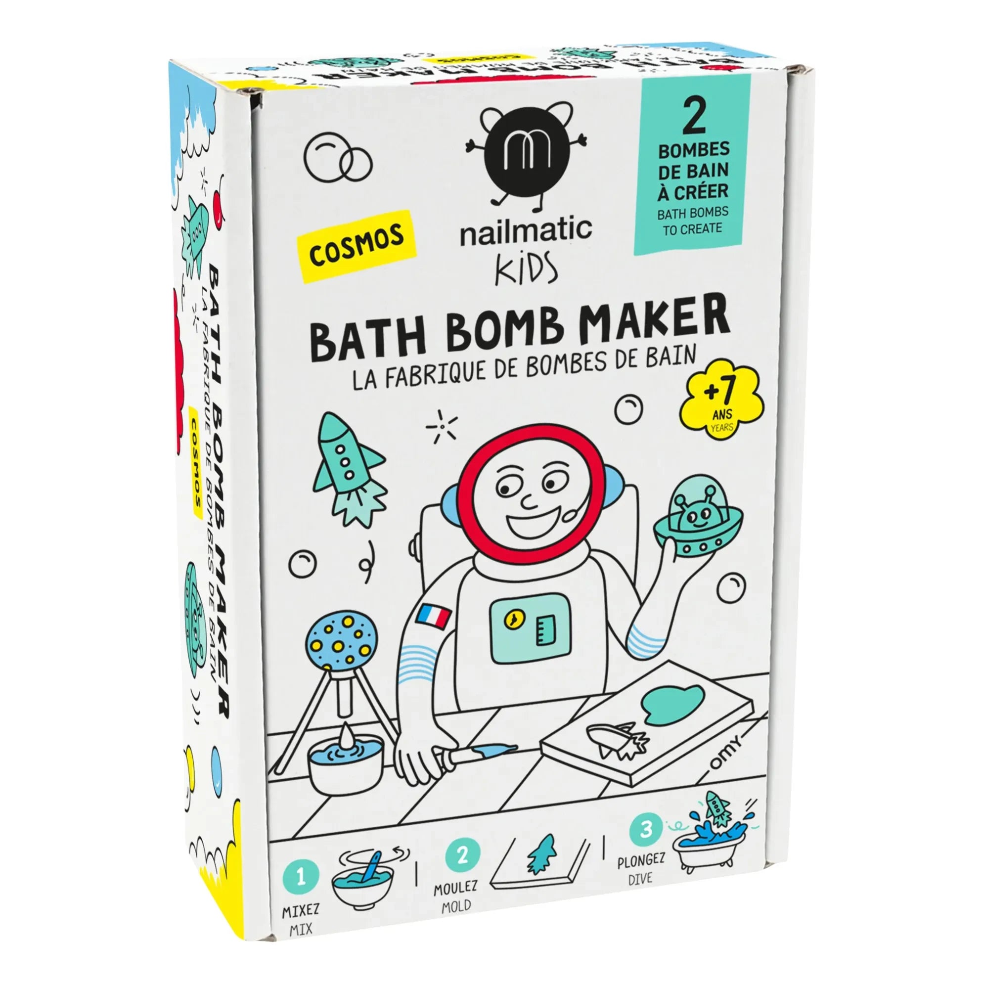 Nailmatic Kids - Set de Fábrica de Bombas de Baño - Edición Cosmos - 2 bombas de baño | Azul