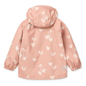 Liewood - Conjunto de lluvia de fibra reciclada Pedia Coeurs | Rosa suave