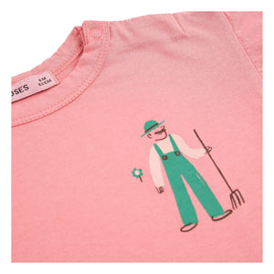 Bobo Choses - Camiseta de granja de algodón orgánico para bebé | Rosa