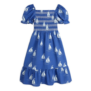Mini Rodini - Vestido de algodón orgánico Bateaux | Azul