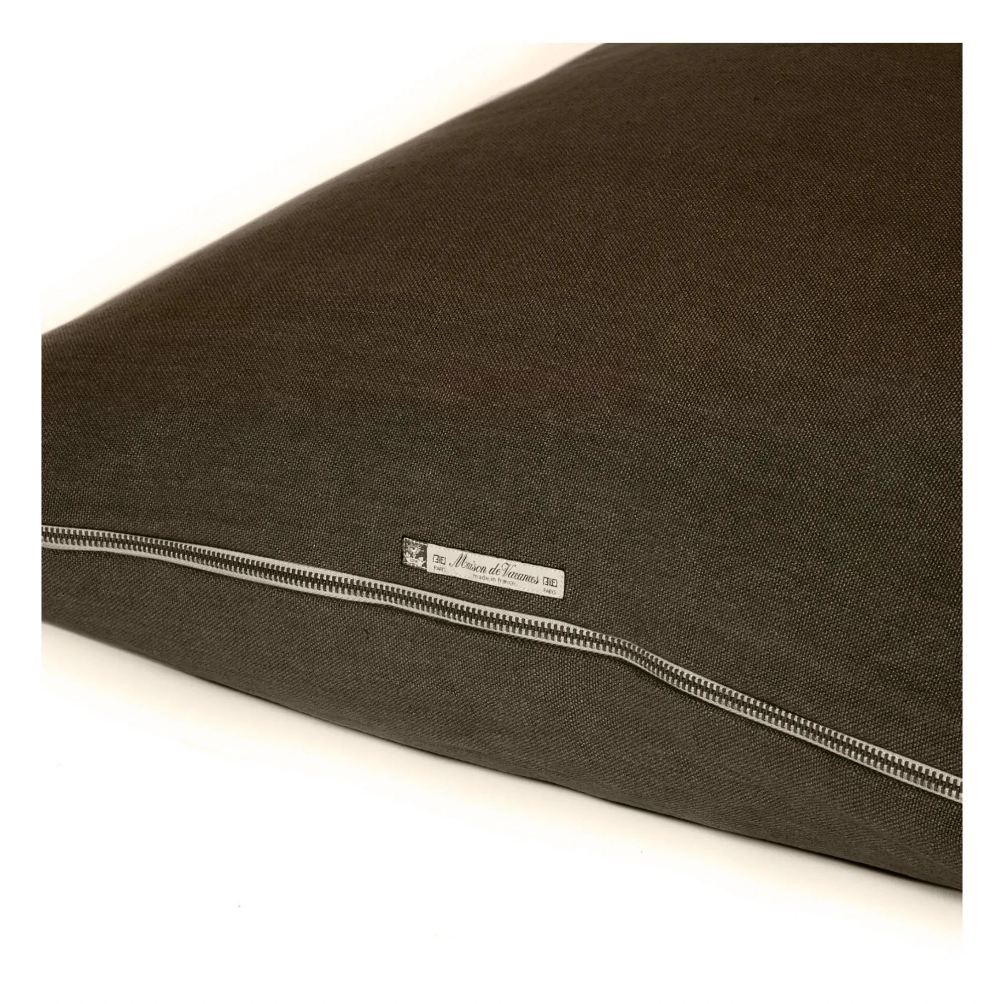 Maison de Vacances - Vice Versa Black Line Almohada de lino lavada a la piedra | Caqui