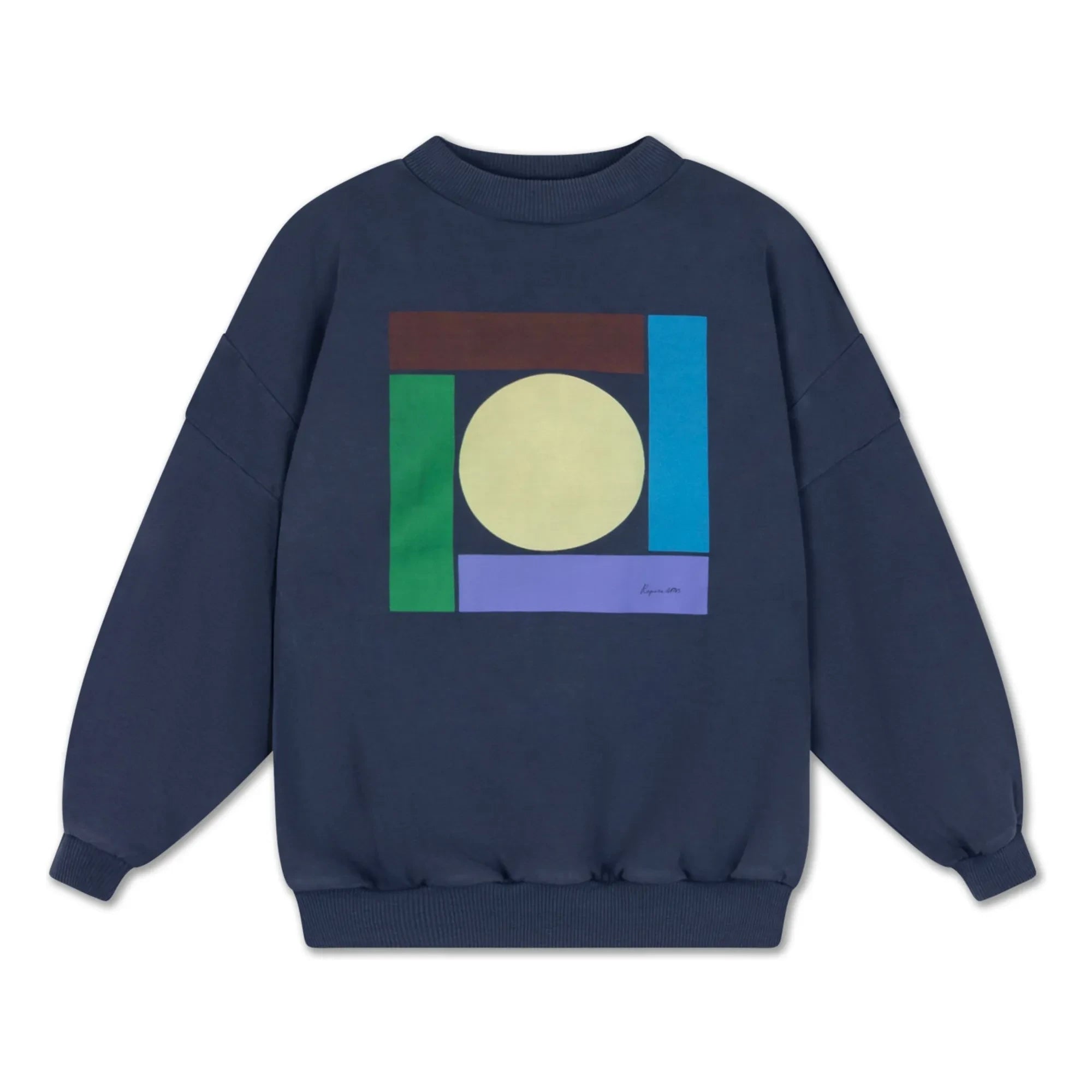 Repose AMS - Algodón orgánico estampado cuello redondo | Azul noche