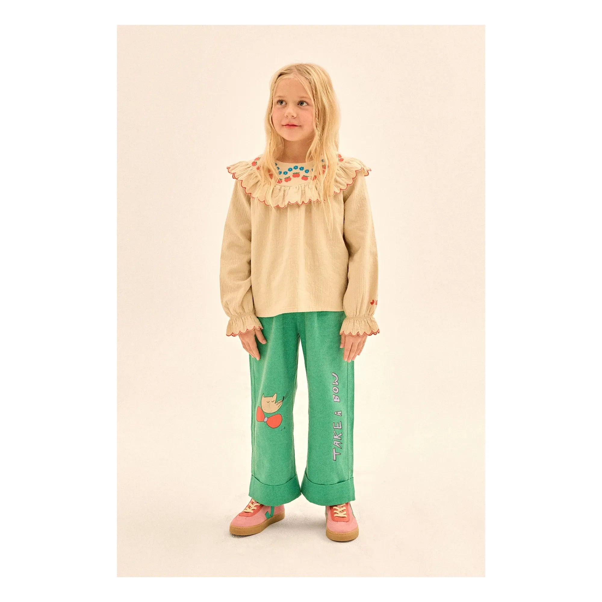 Jelly Mallow - Blusa con volantes de manzana | Beige