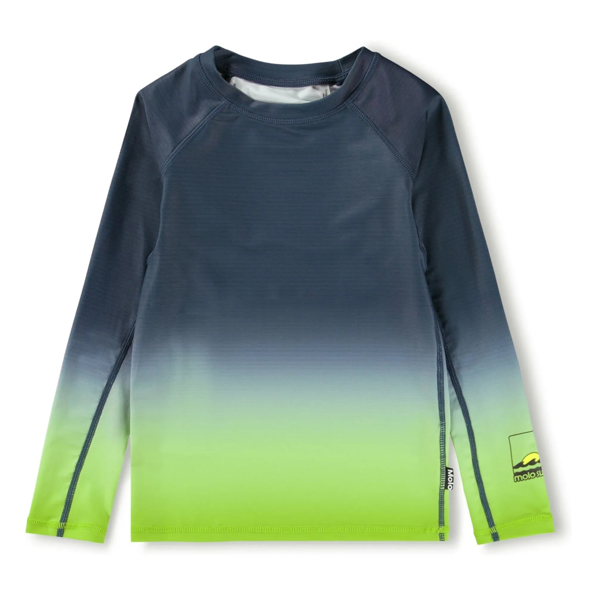 Molo - Camiseta de manga larga Neptune LS con protección UV y degradado de fibras recicladas | Verde fluorescente