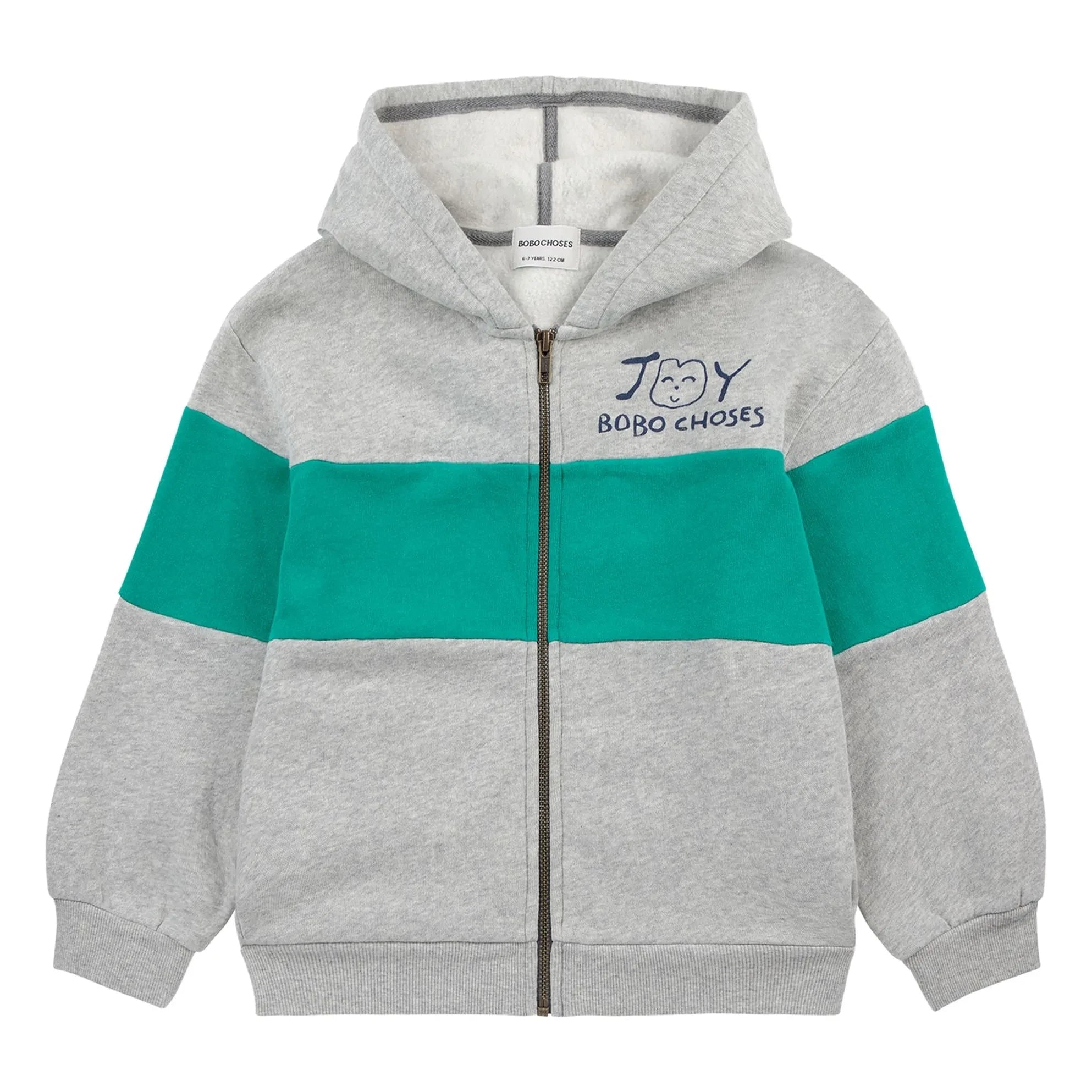 Bobo Choses - Sudadera con cremallera de algodón orgánico Joy | Gris jaspeado