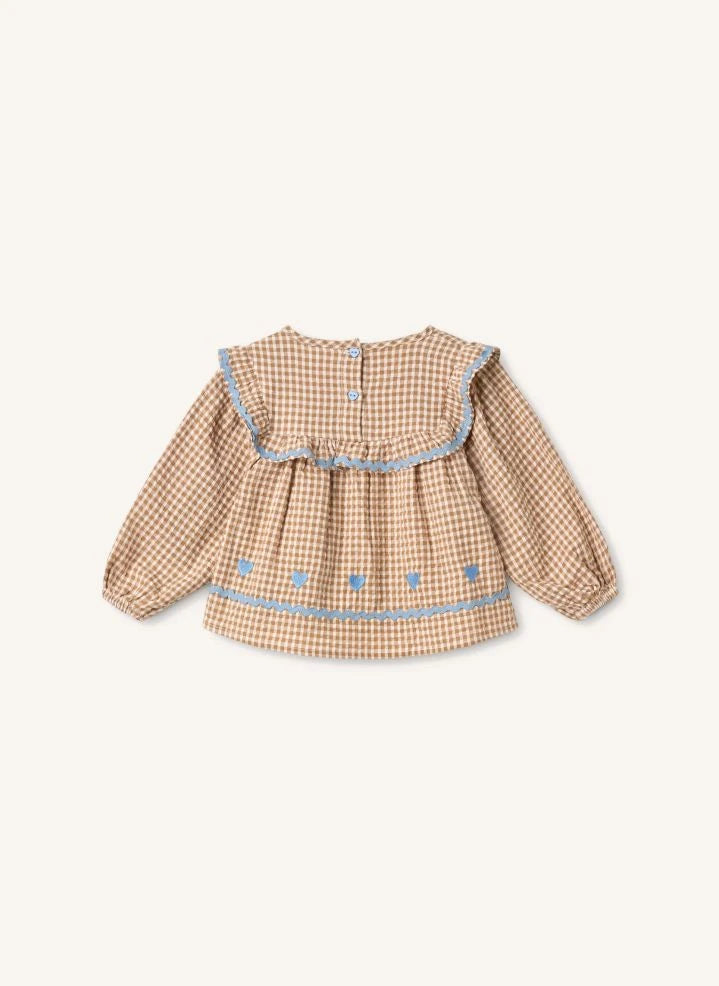 Flöss - Ellis Vichy Blusa | Marrón