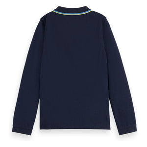 Scotch & Soda - Polo de piqué de manga larga | Azul marino