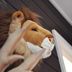 Wild & Soft - Decoración de pared de cabeza de león | Marrón claro
