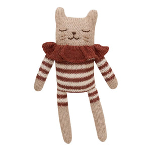 Main Sauvage - Peluche Gato con Mono a Rayas | Terracota
