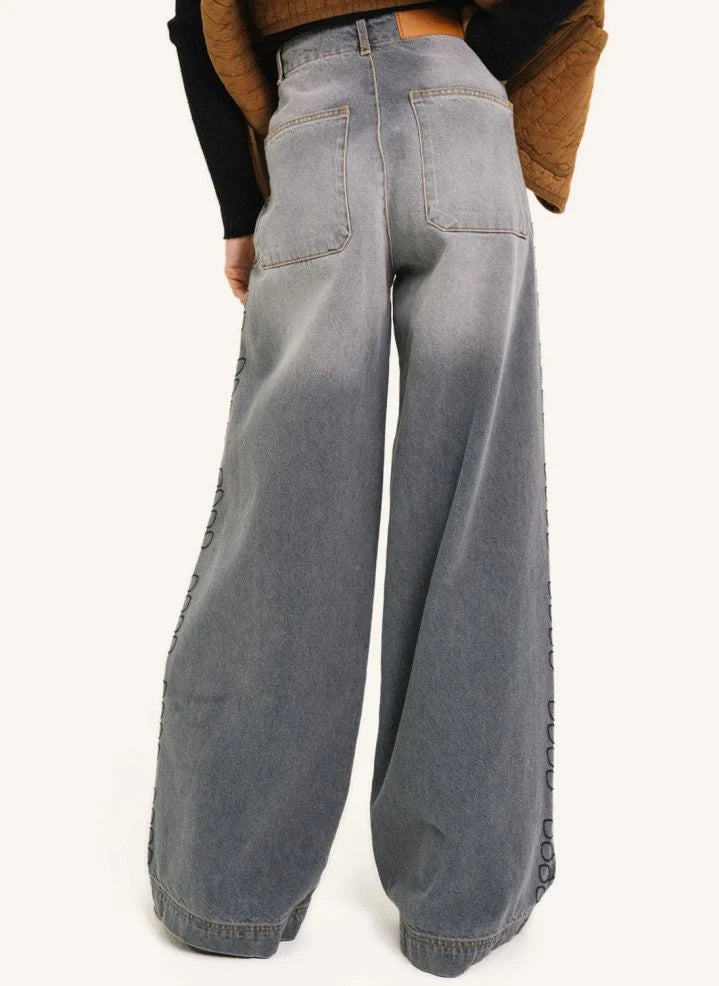 Tinsels - Jean Edel bordado de algodón | Denim Gris