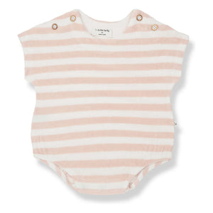 1+ in the family - Mono de toalla a rayas Romulo | Rosa beige