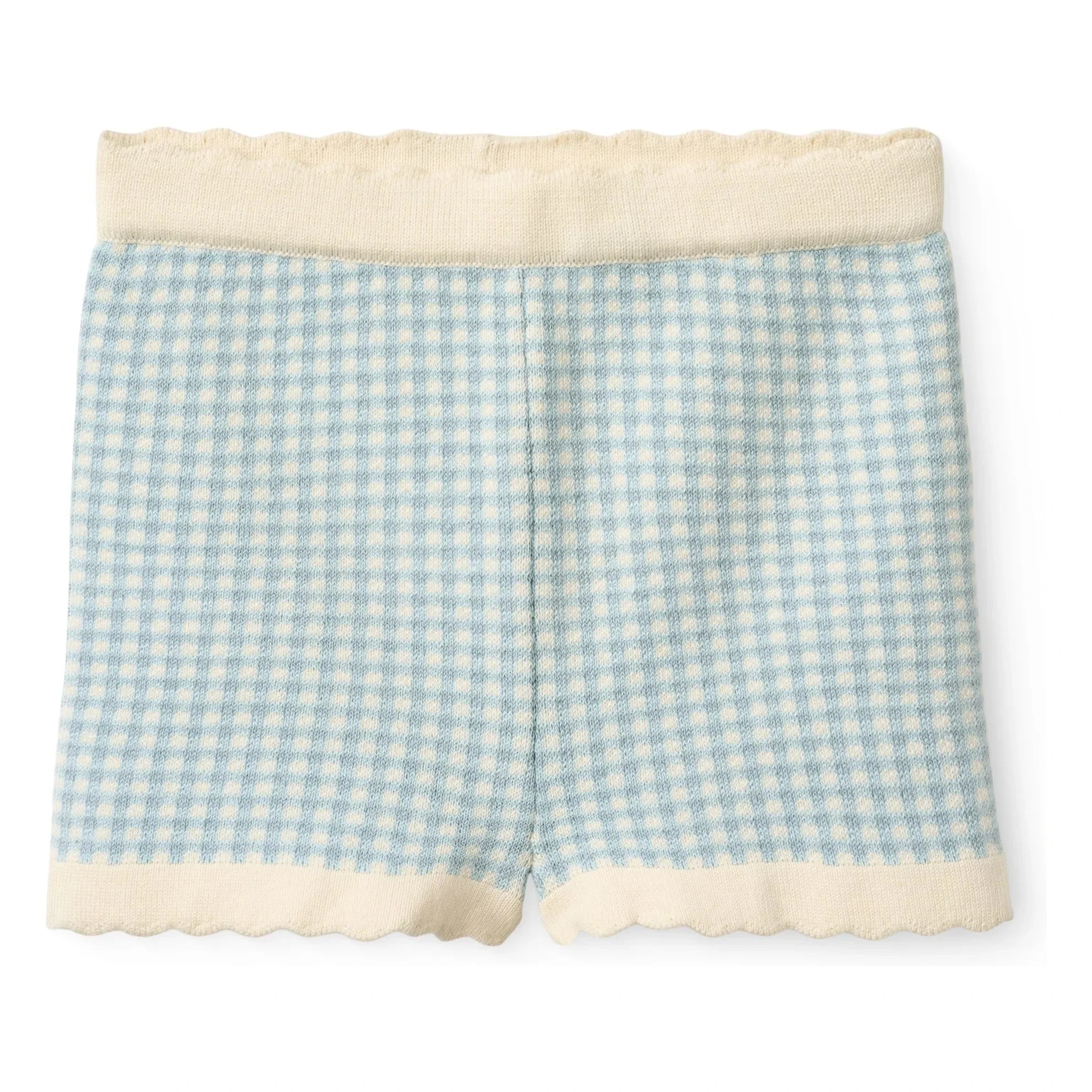 Copenhagen Colors - Pantalón corto a cuadros de algodón orgánico con jacquard | Azul claro