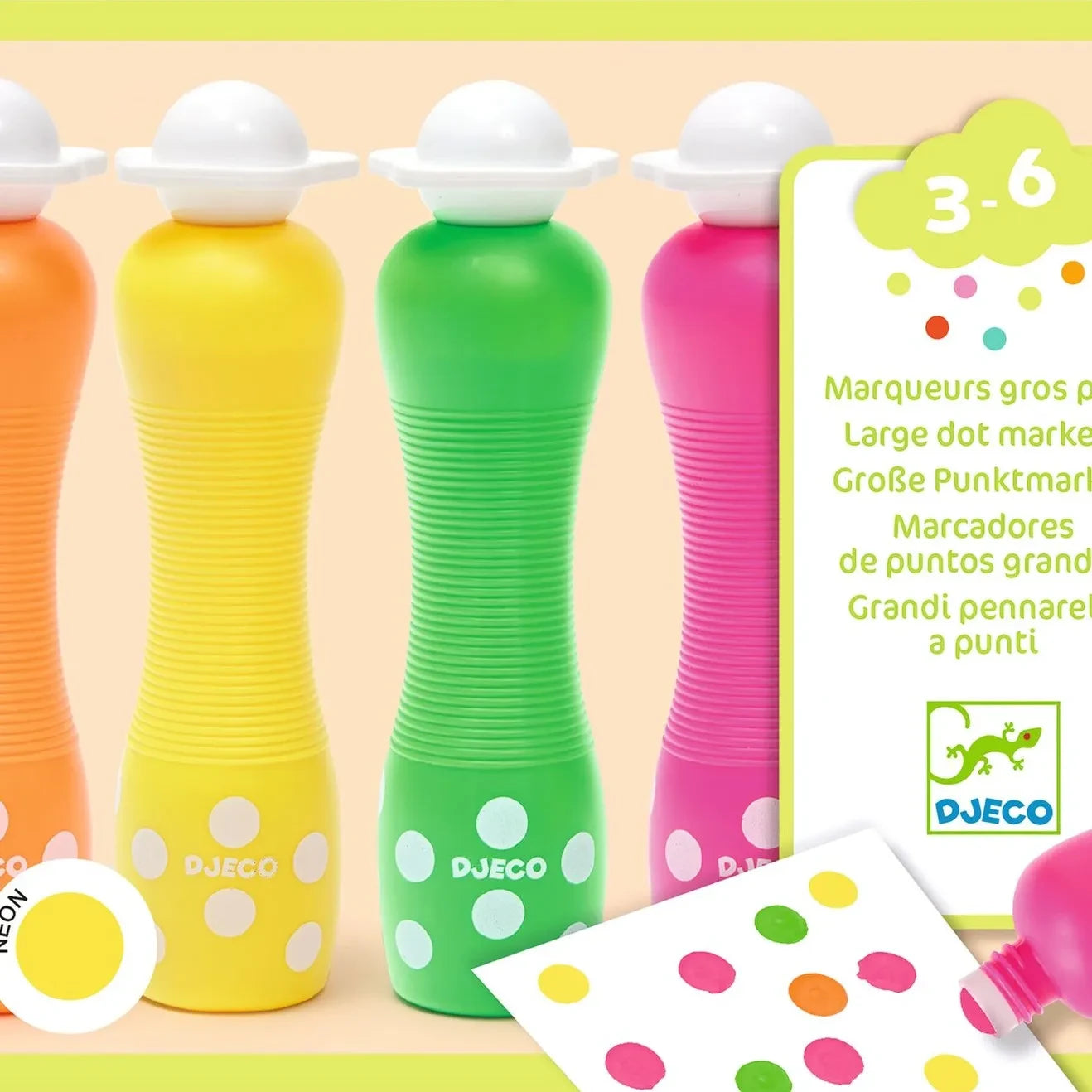 Djeco - Rotuladores de Espuma para Niños - Neon