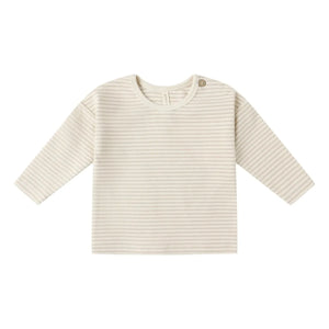 Quincy Mae - Camiseta de punto de rayas orgánico | Color avena