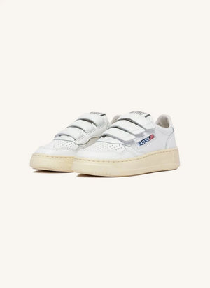 Autry - Kidstripes Zapatillas de Cuero Bajo | Blanco