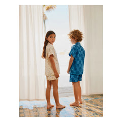 Molo - Lexi Damier Pijama corto de algodón orgánico | Azul
