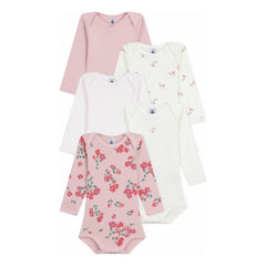 Petit Bateau - Bodies Florales de 5 Piezas | Rosa