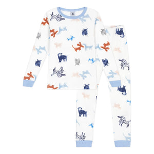 Petit Bateau - Pijama fruncido para perros | Blanco