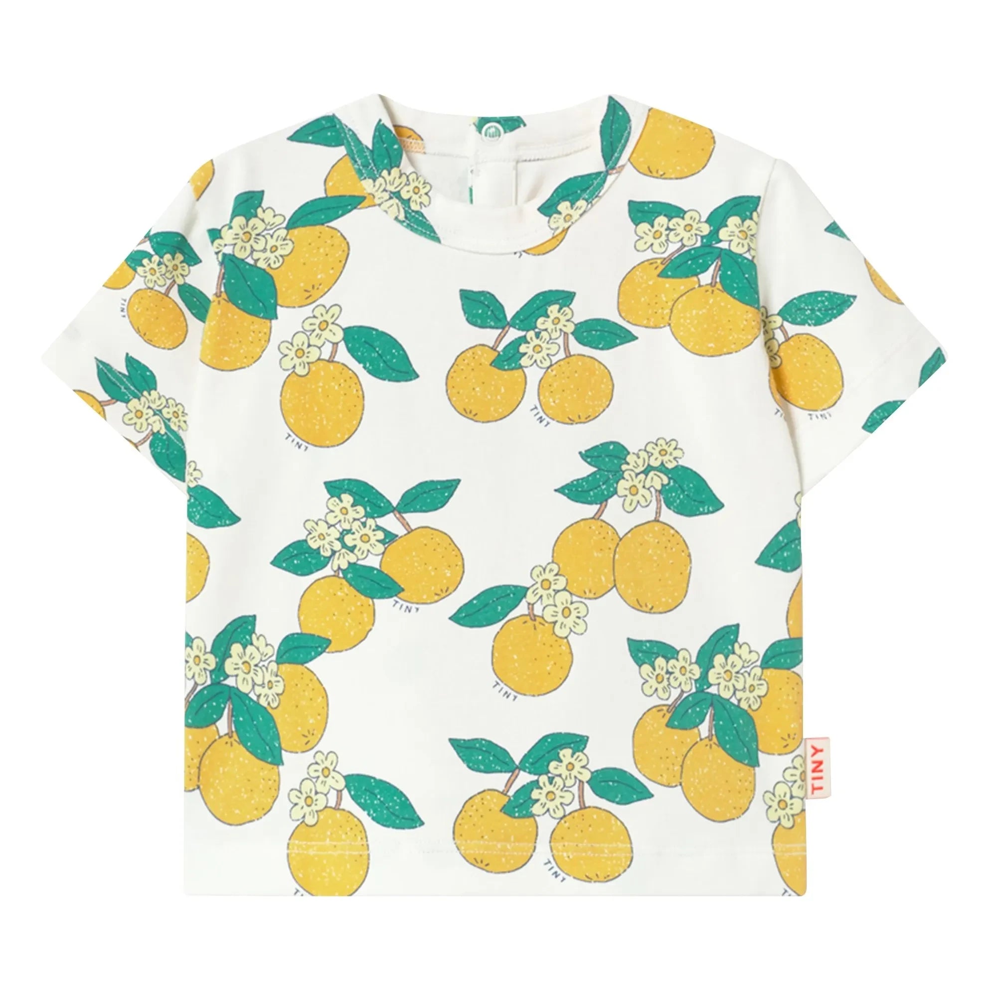Tinycottons - Camiseta de algodón orgánico naranja | Blanco