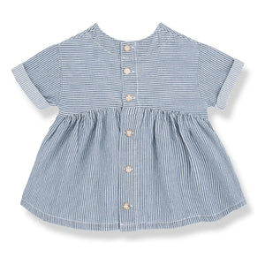 1+ in the family - Vestido vaquero Margalida de algodón orgánico | Azul Claro