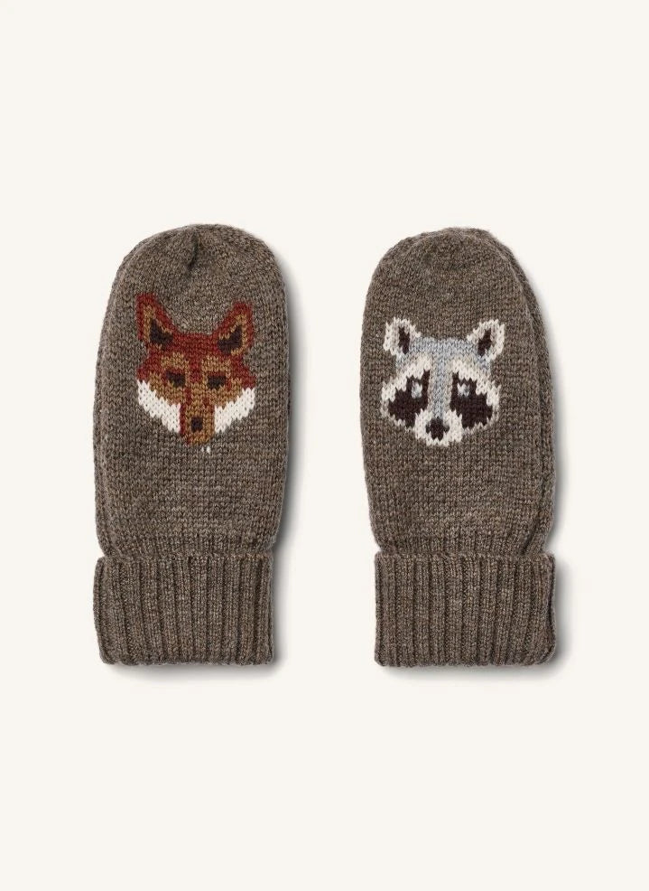 Wheat - Towsi Guantes Jacquard de Lana Merina | Marrón
