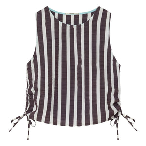 Dr Bloom - Blusa de rayas de viaje | Berenjena
